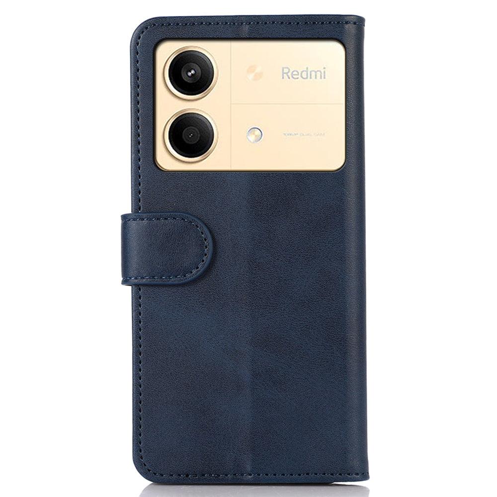 For Xiaomi Redmi Note 13R Pro 5G Leather Case Cowhide Texture Phone Wallet Cover - Blue For Xiaomi Redmi Note 13R Pro 5G Leather Case Cowhide Texture Phone Wallet Cover - Blue